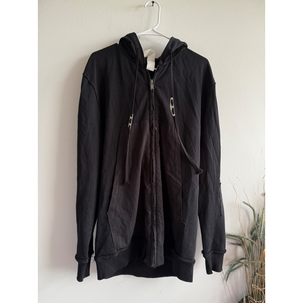 Damir Doma Mens Black Deconstructed Full Zip Hoodie Sweatshirt Size S Portugal